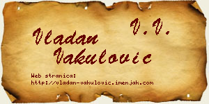 Vladan Vakulović vizit kartica